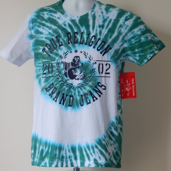 TRUE RELIGION TIE DYE GRAPHIC GALAPAGOS GREEN Tee - Picture 2 of 5